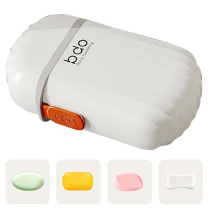 Travel Soap Container Portable Soap Case with Lid and Handle Sealed Drain Soap Dish Lightweight Waterproof for Bathroom