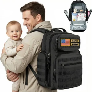 Diaper Bag Tactical for Dad Rugged MilitaryStyle Dad Baby Backpack with  WaterResistant  Fabric
